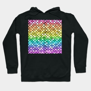 Watercolor Mermaid Scales - Pastel Rainbow Hoodie